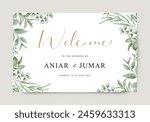 Wedding invitation welcome sign template