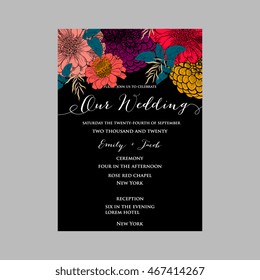Wedding invitation.Floral vector wedding invitation template