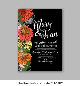 Wedding invitation.Floral vector wedding invitation template