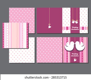 Wedding invitations with birds