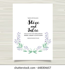 Wedding Invitations Card with Hand drawn Vector Template.