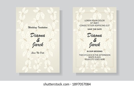 Wedding invitations floral decorative greeting card or invitation design background