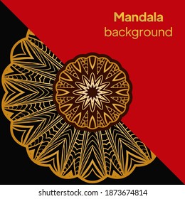 wedding invitations or greeting cards with colorful mandala on color background. Business card. Vintage decorative elements. Vector illustration
