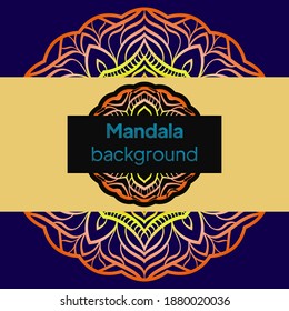 wedding invitations or greeting cards with colorful mandala on color background. Business card. Vintage decorative elements. Vector illustration