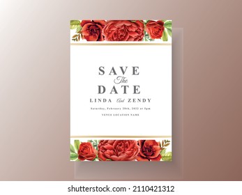 Hochzeitseinladungen mit roten, fetten Rosen