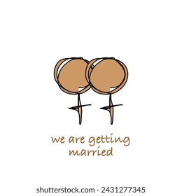 Wedding Invitations for Same-Sex Couples - beige color painting