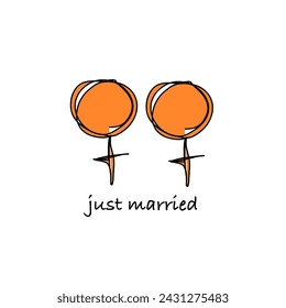 Wedding Invitations for Same-Sex Couples - orange painting
