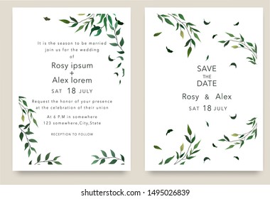 Wedding Invitations save the date card design with elegant garden anemone.