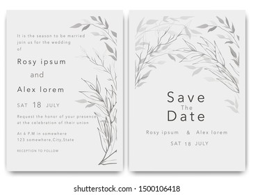 Wedding Invitations save the date card design with elegant garden anemone.