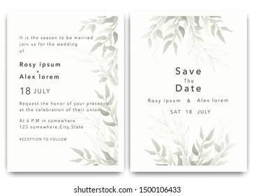 Wedding Invitations save the date card design with elegant garden anemone.