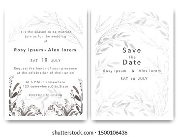 Wedding Invitations save the date card design with elegant garden anemone.