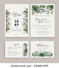 Wedding Invitations save the date card design with elegant garden anemone.