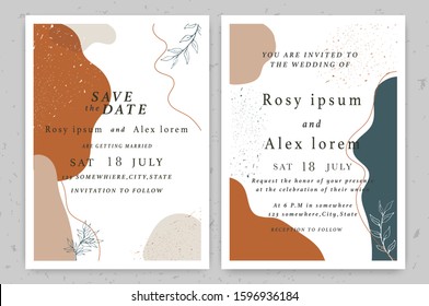 Wedding invitations save the date card with elegant garden anemone.