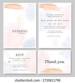 Wedding invitations save the date card with elegant garden anemone.