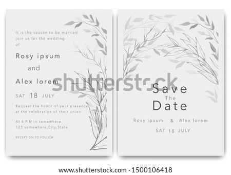 Wedding Invitations save the date card design with elegant garden anemone.