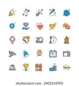 "Wedding Invitations Vector Icon Set"
