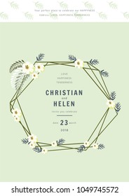 Wedding Invitations wih delicate and soft natural colors. For a wedding in the style of geometry, botanycs, floristics. Very stylish, minimalistic and gentle design of wedding invitations.