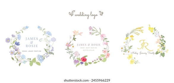 Wedding invite frame templates. Mockup for wedding banner and logo design