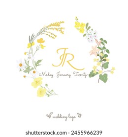 Boda invitar marco Plantillas. Mockup para Anuncio de novia y diseño de logotipo