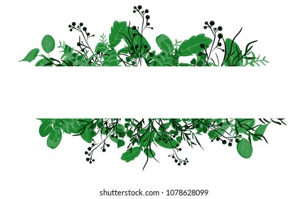 Wedding invite invitation card vector floral greenery design: Forest fern frond