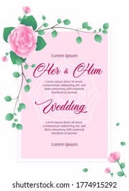 Invitación de boda, Vector de tarjeta de invitación, Guardar la fecha.