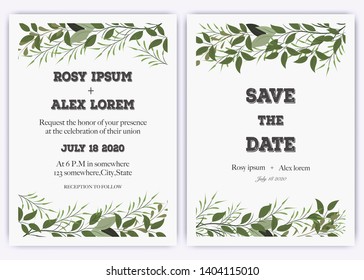 Wedding invite, invitation, save the date card design with elegant lavender  garden  anemone.