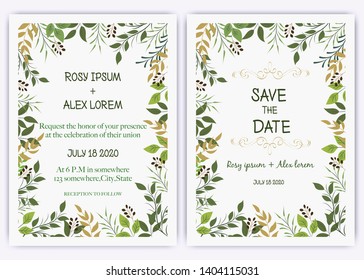 Wedding invite, invitation, save the date card design with elegant lavender  garden  anemone.