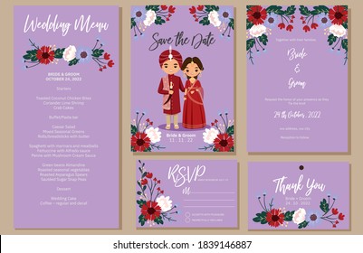 Wedding invite, menu, rsvp, thank you label save the date card Design