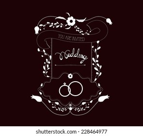 Wedding invited Vintage frames and Floral Ornaments