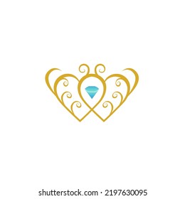 wedding jewelry elegant vector logo template
