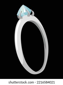 Wedding jewelry ring. Engagement symbol, silver jewellery for proposal marriage wed. Sign will you marry me