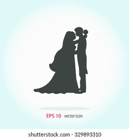 Wedding. Just Married. Vector Icon