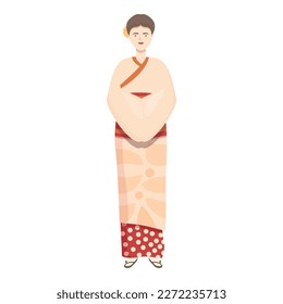 Wedding kimono icon cartoon vector. Woman person. Costume design