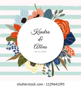 wedding label with cute florals