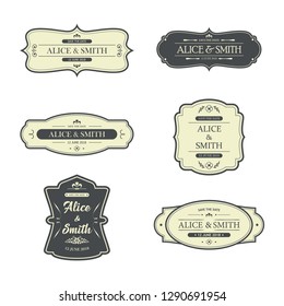 Diseño de etiqueta de matrimonio