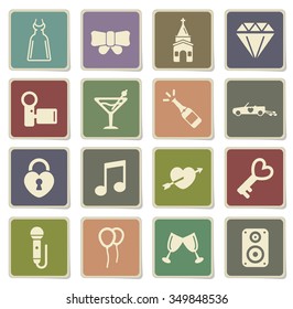 Wedding label icons for web