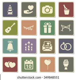 Wedding label icons for web