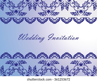 Wedding Lace Invitation Card. Vector
