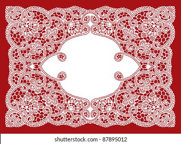 Wedding lace ornament frame