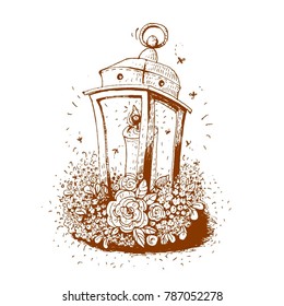 Wedding lantern , vector illustration.