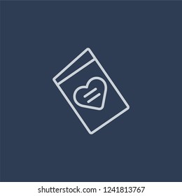 wedding Letter icon. wedding Letter linear design concept from Wedding and love collection. Simple element vector illustration on dark blue background.