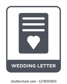 wedding letter icon vector on white background, wedding letter trendy filled icons from Birthday party and wedding collection, wedding letter vector illustration