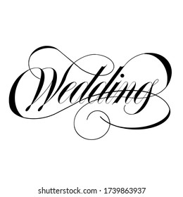 Wedding lettering design with flourishes