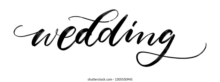 Wedding Wedding Lettering Vector Hand Lettering Stock Vector (Royalty ...