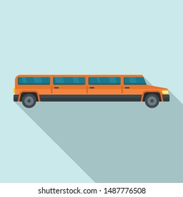 Wedding limousine icon. Flat illustration of wedding limousine vector icon for web design