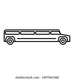 Wedding limousine icon. Outline wedding limousine vector icon for web design isolated on white background