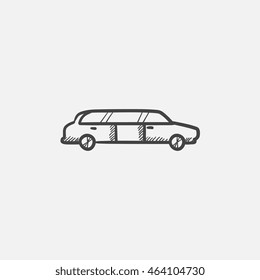 Wedding limousine sketch icon for web, mobile and infographics. Hand drawn vector isolated icon.