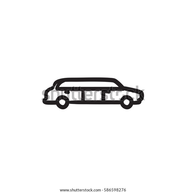 Wedding limousine vector\
sketch icon isolated on background. Hand drawn Wedding limousine\
icon. Wedding limousine sketch icon for infographic, website or\
app.