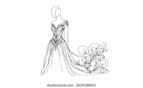 Wedding Line Art Pack wedding bride dress