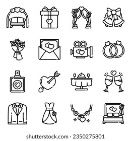 Conjunto de vectores de icono de línea de unión